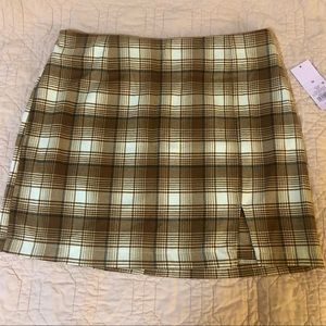 Wild Fable Brown plaid skirt 14 NWT